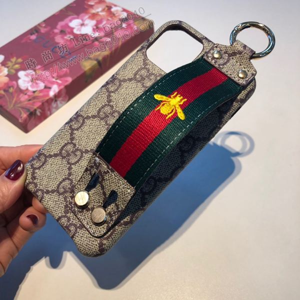 Gucci手機殼 Gucci手機套 蜜蜂刺繡款 Gucci古馳手腕帶手機殼  mmk1081